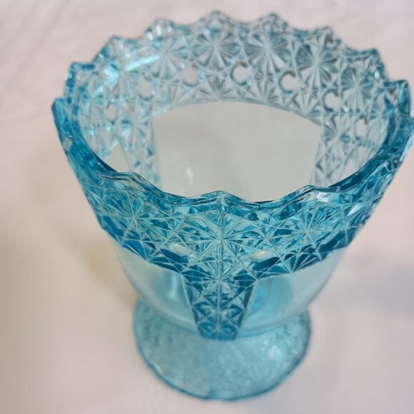 Vintage Fenton Daisy & Button Electric Blue Sugar Dishes - Picture 10 of 10